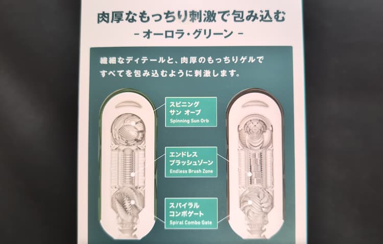 TENGA FLIP360 AURORA GREENの内部構造