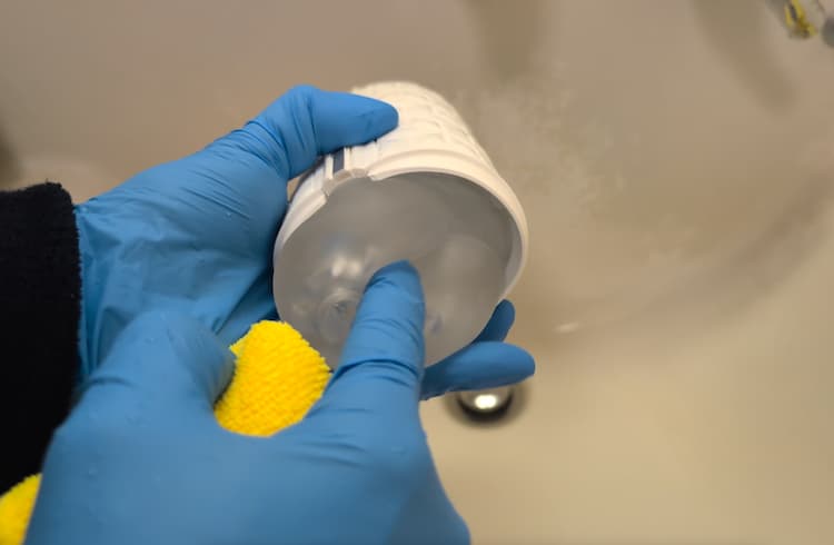 TENGA FLIP FLEXYの洗浄後の挿入口部分